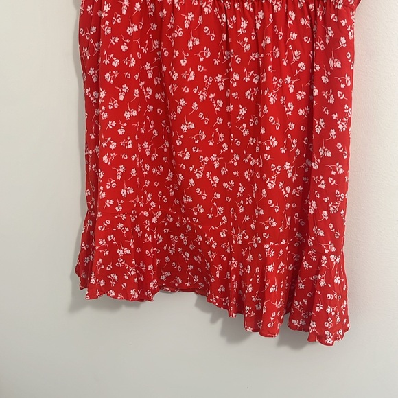 Sezane Gigi Red Coral Floral Mini Dress Size US 10 - Picture 5 of 9